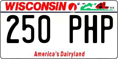 WI license plate 250PHP