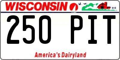 WI license plate 250PIT