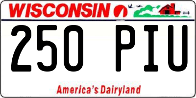 WI license plate 250PIU