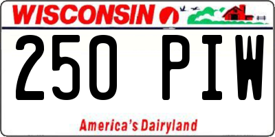 WI license plate 250PIW