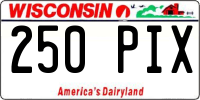 WI license plate 250PIX
