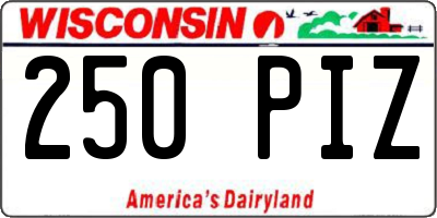 WI license plate 250PIZ