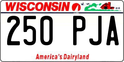 WI license plate 250PJA