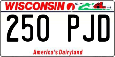 WI license plate 250PJD