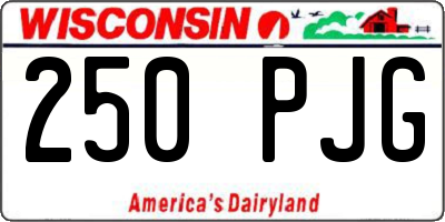 WI license plate 250PJG