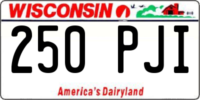 WI license plate 250PJI