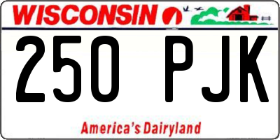 WI license plate 250PJK