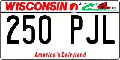 WI license plate 250PJL