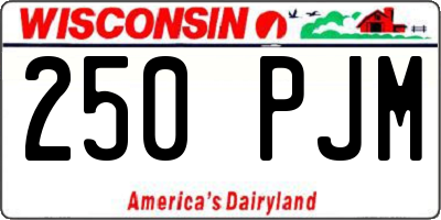 WI license plate 250PJM