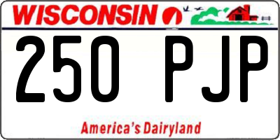 WI license plate 250PJP