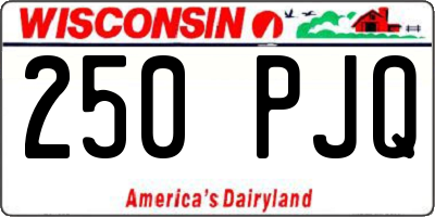 WI license plate 250PJQ