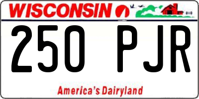 WI license plate 250PJR