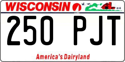 WI license plate 250PJT