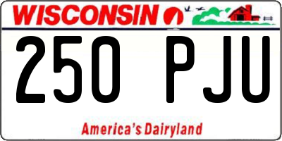 WI license plate 250PJU