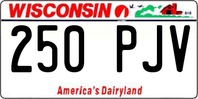 WI license plate 250PJV