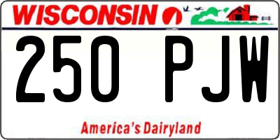 WI license plate 250PJW