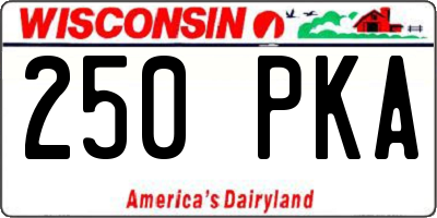 WI license plate 250PKA