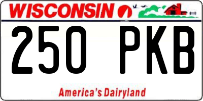 WI license plate 250PKB