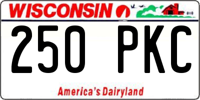 WI license plate 250PKC