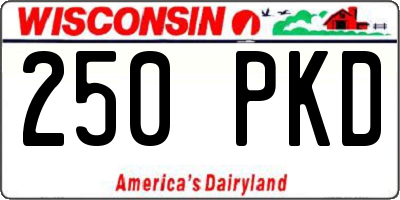 WI license plate 250PKD