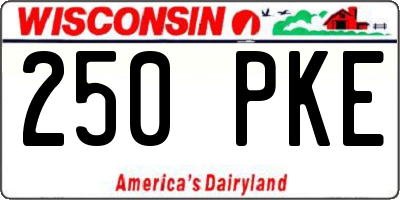 WI license plate 250PKE