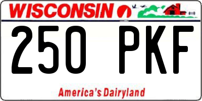 WI license plate 250PKF