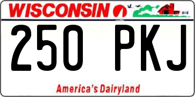 WI license plate 250PKJ