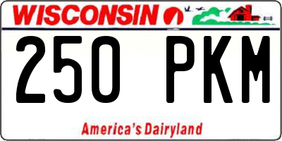 WI license plate 250PKM