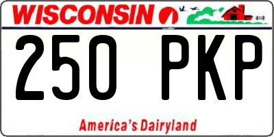 WI license plate 250PKP