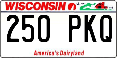 WI license plate 250PKQ