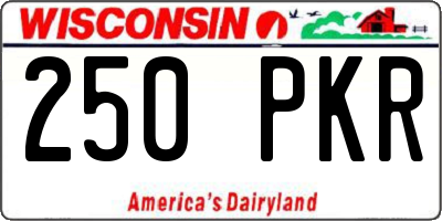 WI license plate 250PKR