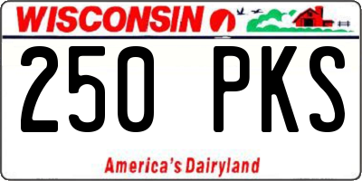 WI license plate 250PKS