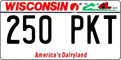 WI license plate 250PKT