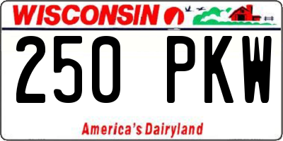 WI license plate 250PKW
