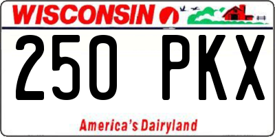 WI license plate 250PKX