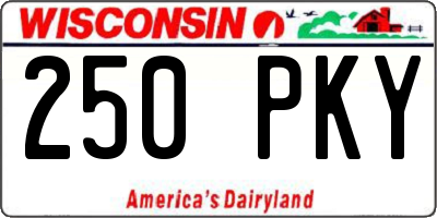 WI license plate 250PKY