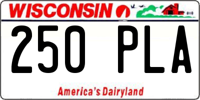 WI license plate 250PLA