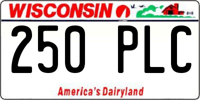 WI license plate 250PLC