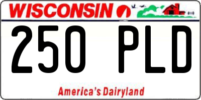 WI license plate 250PLD