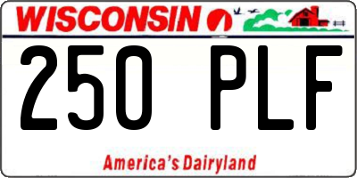 WI license plate 250PLF