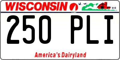WI license plate 250PLI