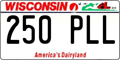 WI license plate 250PLL