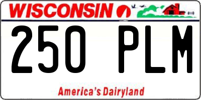 WI license plate 250PLM