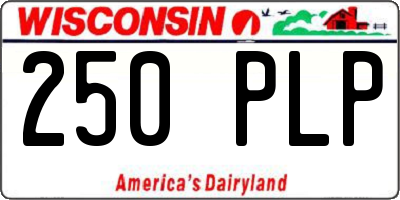 WI license plate 250PLP