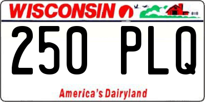 WI license plate 250PLQ