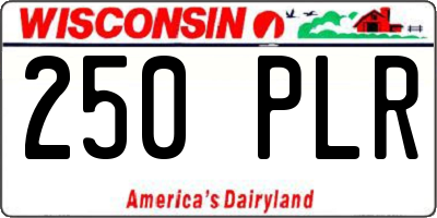 WI license plate 250PLR