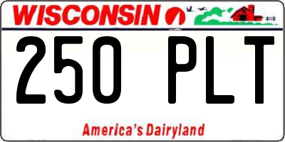 WI license plate 250PLT