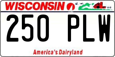 WI license plate 250PLW