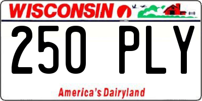 WI license plate 250PLY