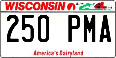WI license plate 250PMA
